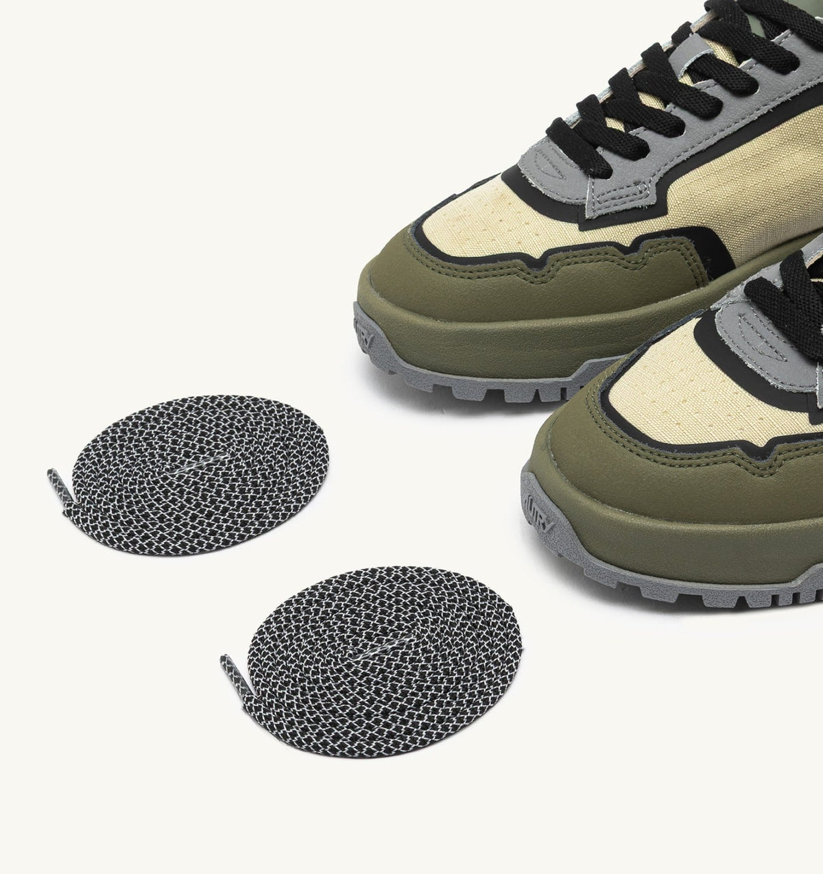AUTRY WILDPACE LOW SNEAKERS IN RIPSTOP NYLON AND LEATHER COLOR CASTLE WALL AND TITANIUM