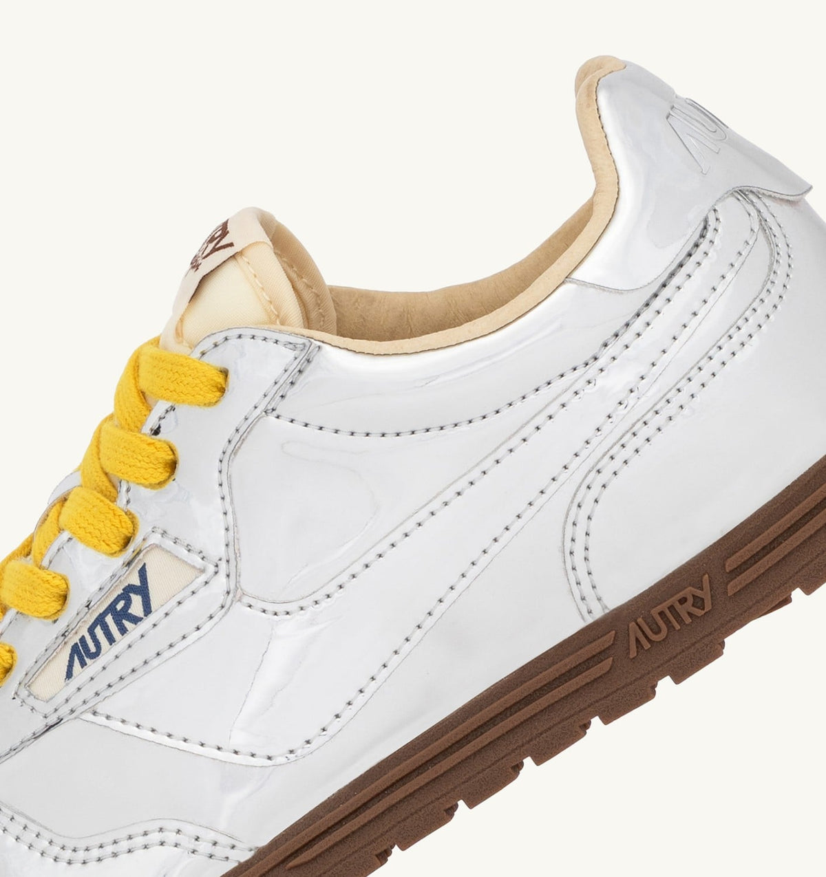 AUTRY WINDSPIN SILVER MIRRORED SNEAKERS
