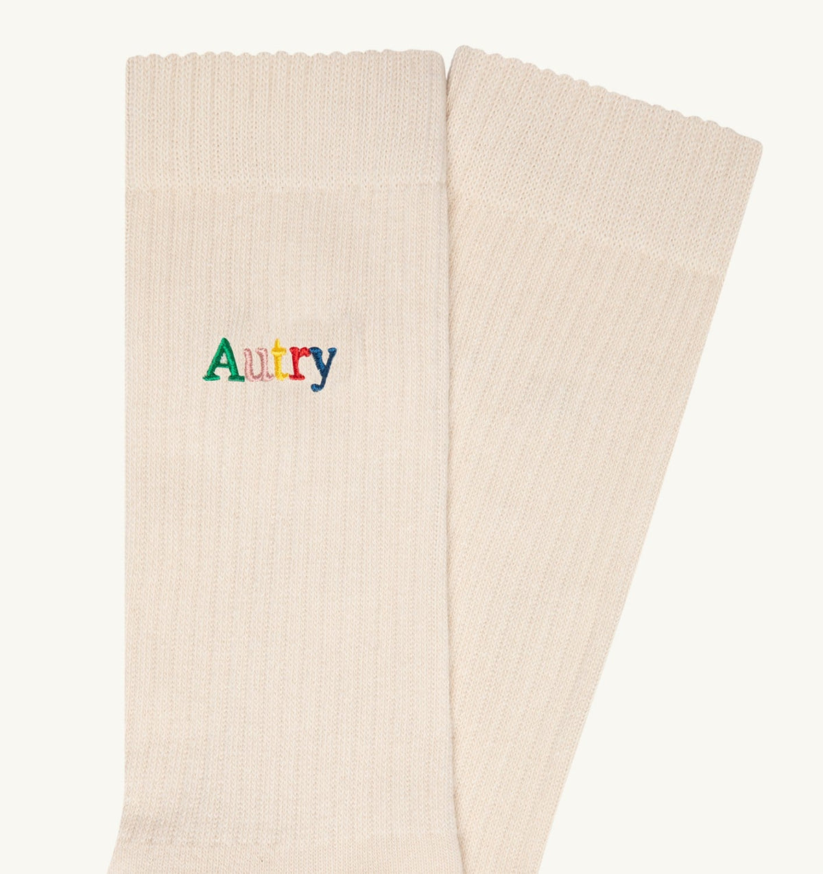 AUTRY RIBBED SOCKS WITH MULTICOLOR EMBROIDERED LOGO UNISEX