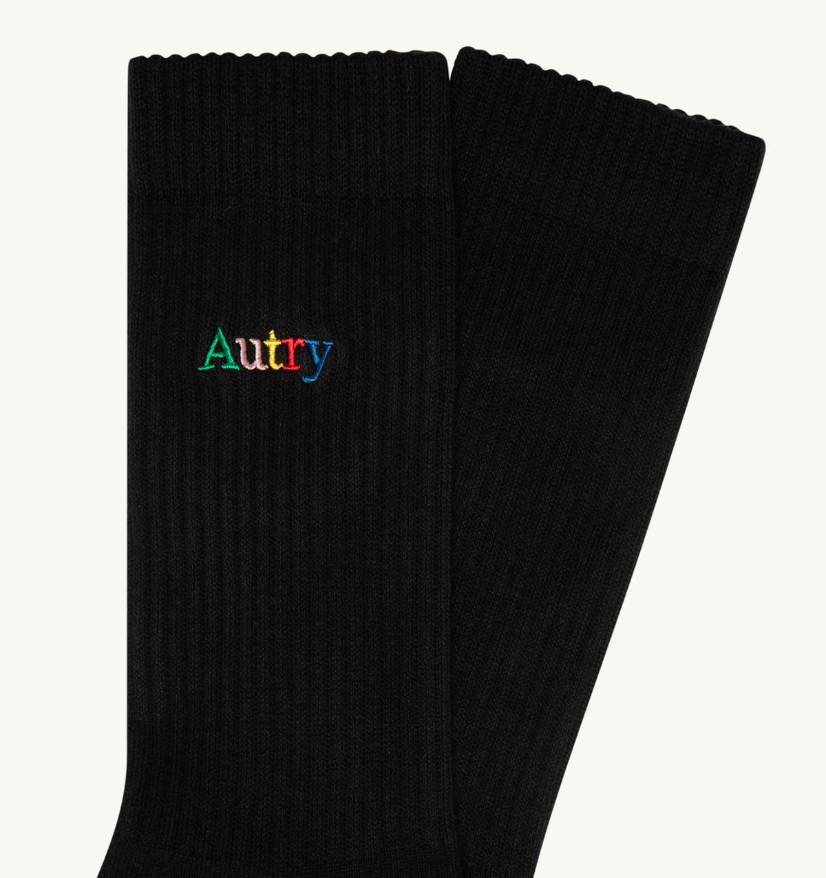 AUTRY RIBBED SOCKS WITH MULTICOLOR EMBROIDERED LOGO UNISEX