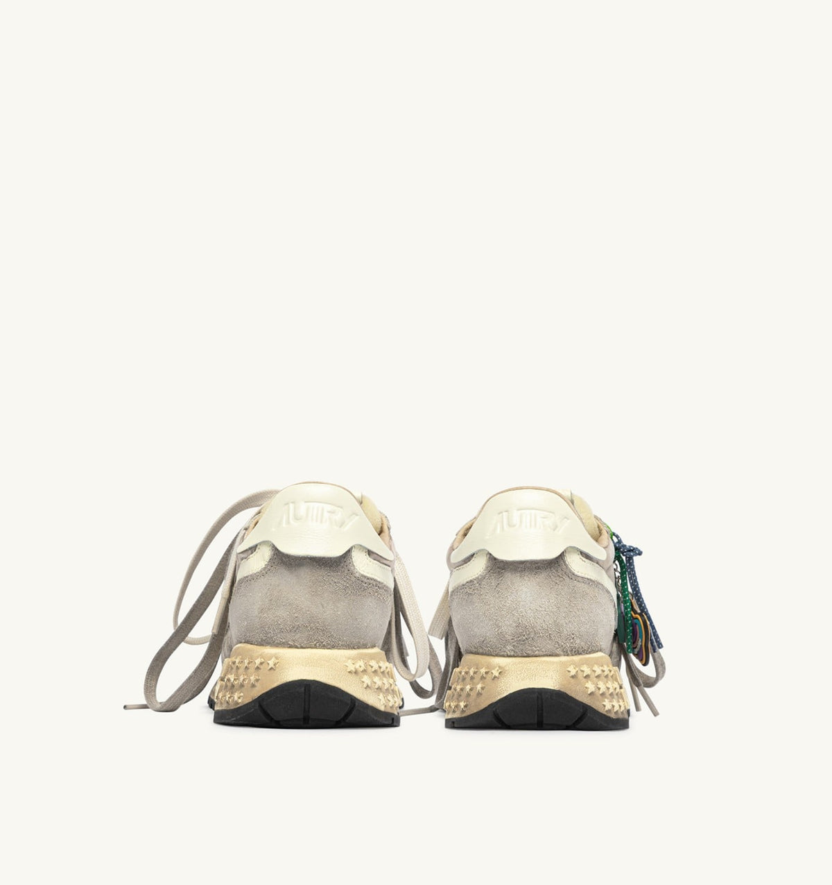 AUTRY REELWIND SUPER VINTAGE SNEAKERS IN WOODSMOKE AND WHITE SUEDE AND NYLON