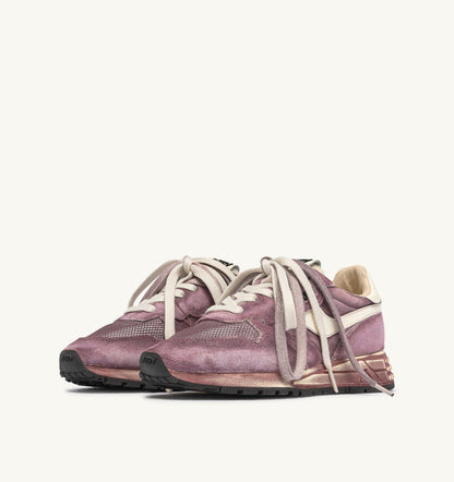 AUTRY REELWIND SUPER VINTAGE SNEAKERS IN WINDSOR WINE AND WHITE SUEDE AND NYLON