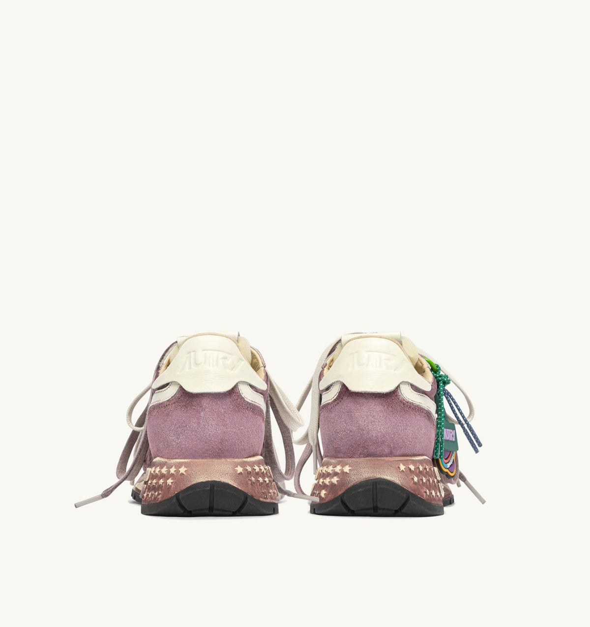 AUTRY REELWIND SUPER VINTAGE SNEAKERS IN WINDSOR WINE AND WHITE SUEDE AND NYLON