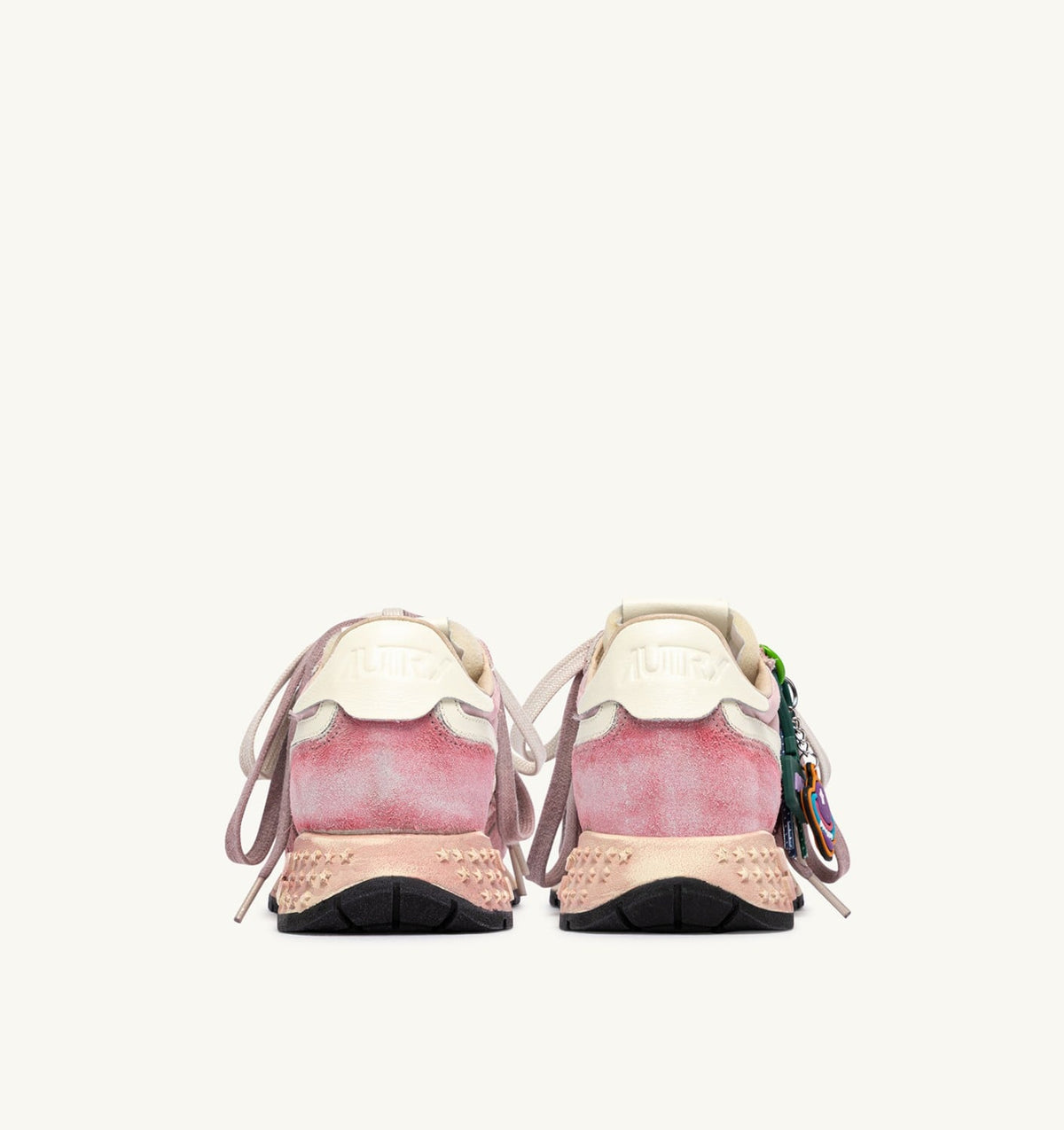 AUTRY REELWIND SUPER VINTAGE SNEAKERS IN WHITE AND PINK SUEDE AND NYLON