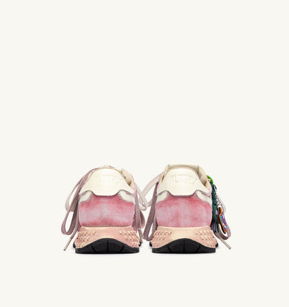 AUTRY REELWIND SUPER VINTAGE SNEAKERS IN WHITE AND PINK SUEDE AND NYLON