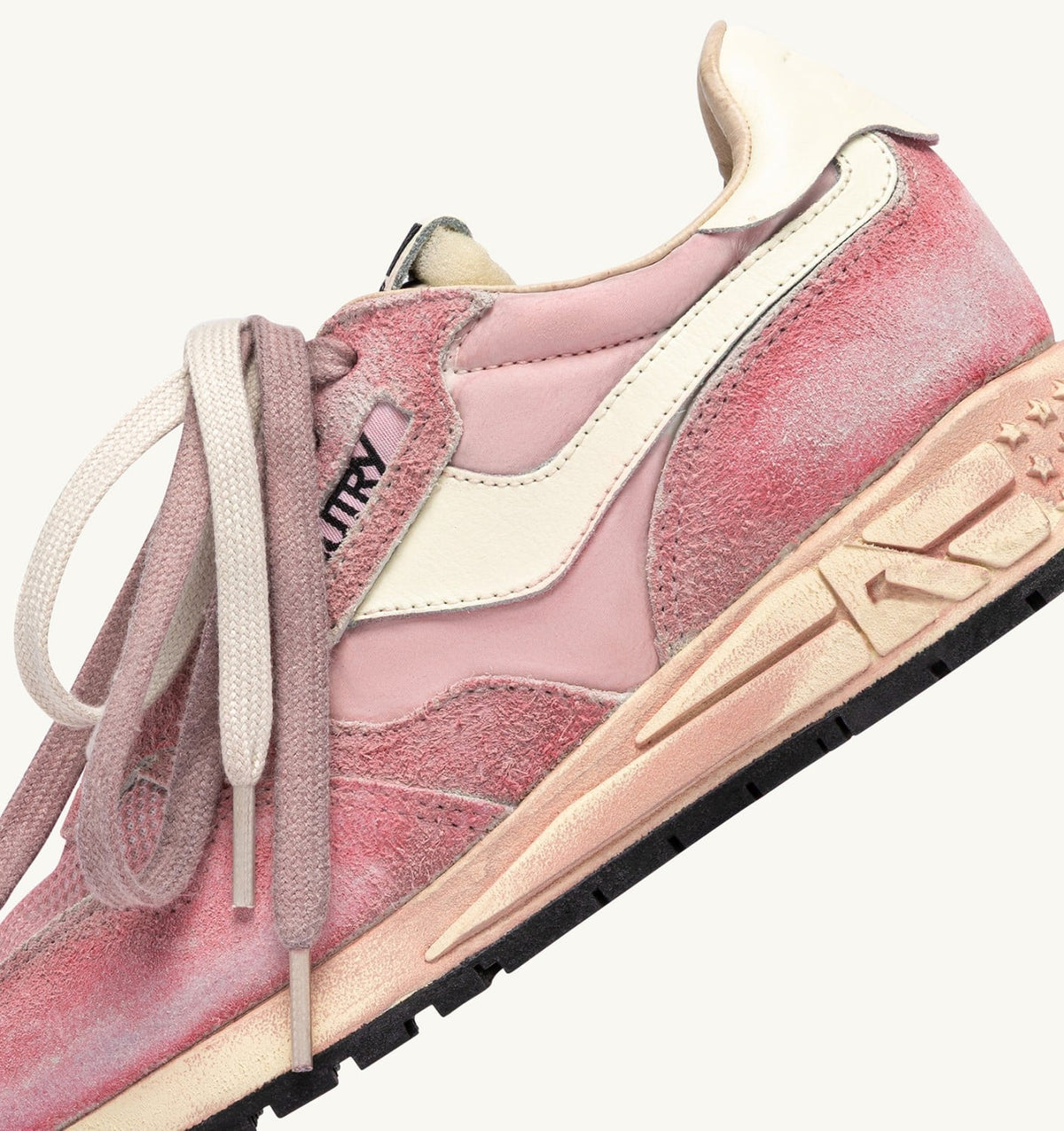 AUTRY REELWIND SUPER VINTAGE SNEAKERS IN WHITE AND PINK SUEDE AND NYLON