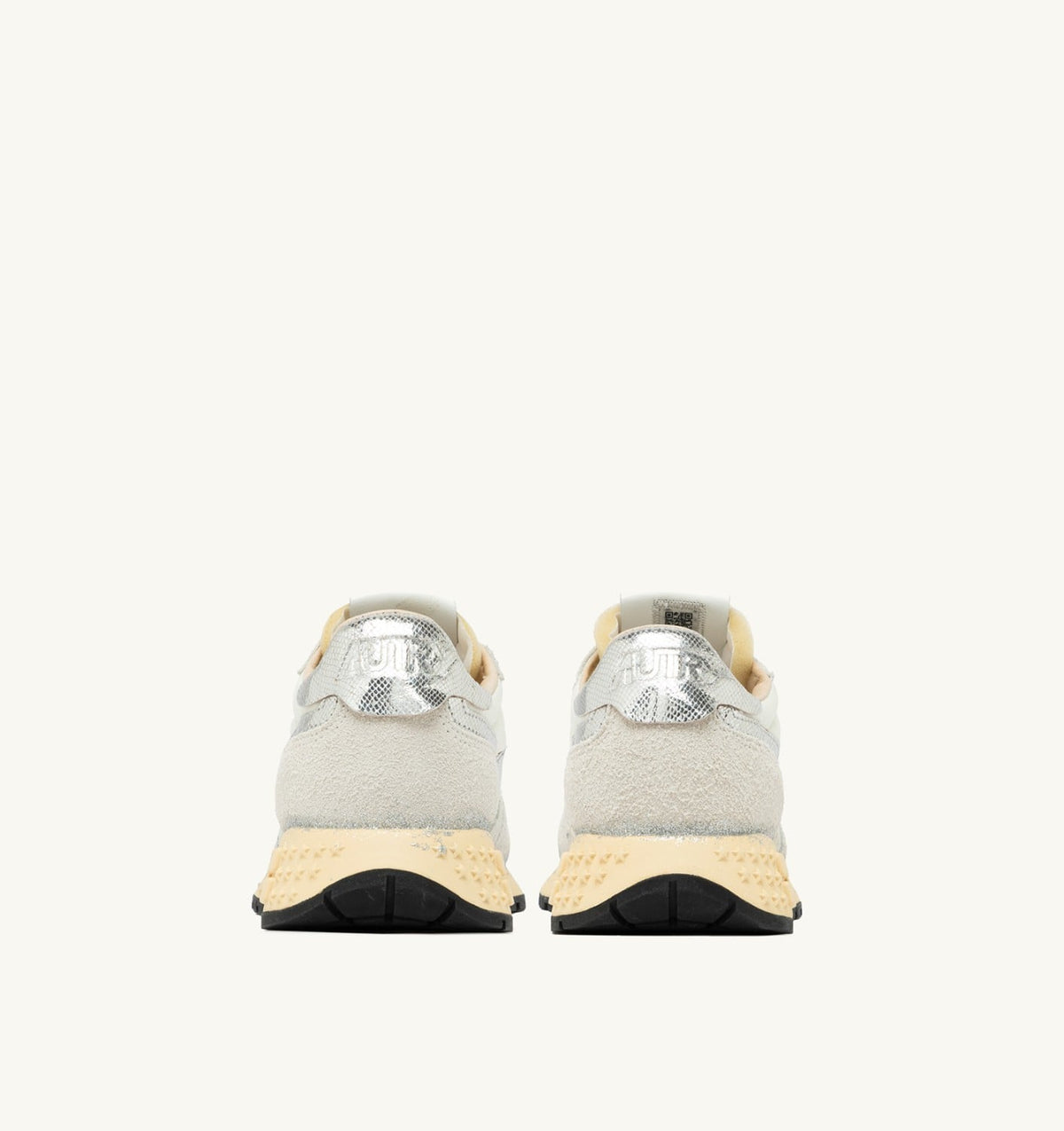 AUTRY REELWIND SUPER VINTAGE SNEAKERS IN WHITE AND SILVER SUEDE AND NYLON