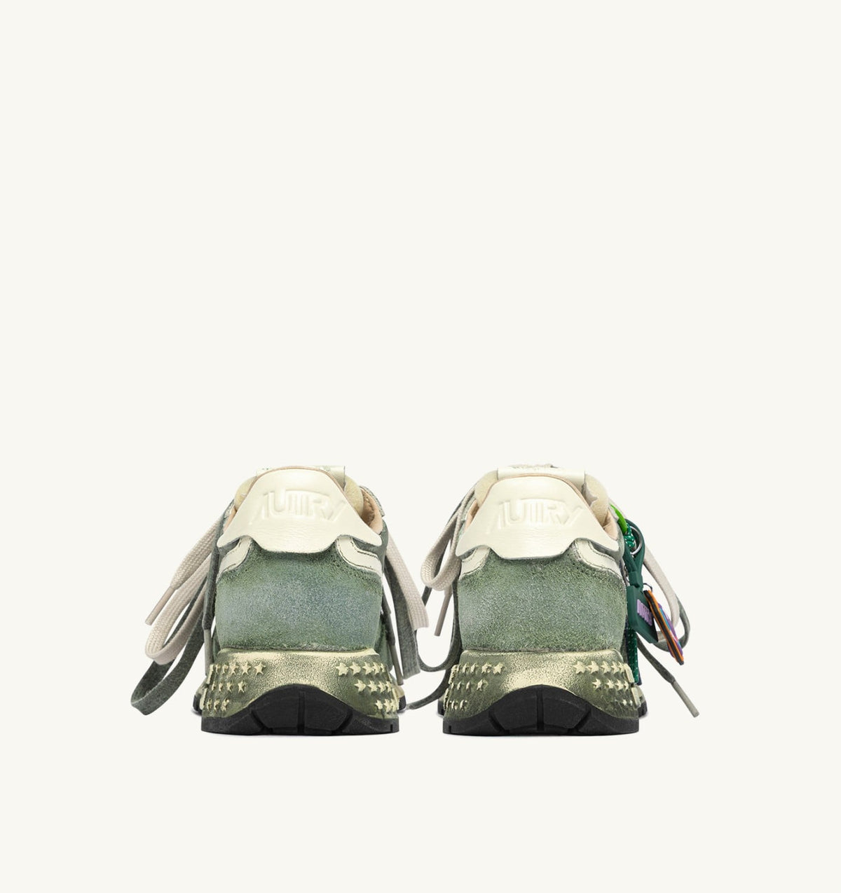 AUTRY REELWIND SUPER VINTAGE SNEAKERS IN LEPRECHAUN AND WHITE SUEDE AND NYLON
