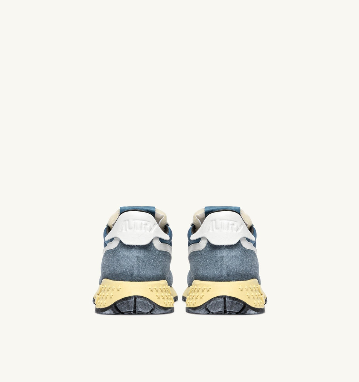 AUTRY REELWIND LOW SNEAKERS IN WHITE AND SKY SUGAR NYLON AND SUEDE