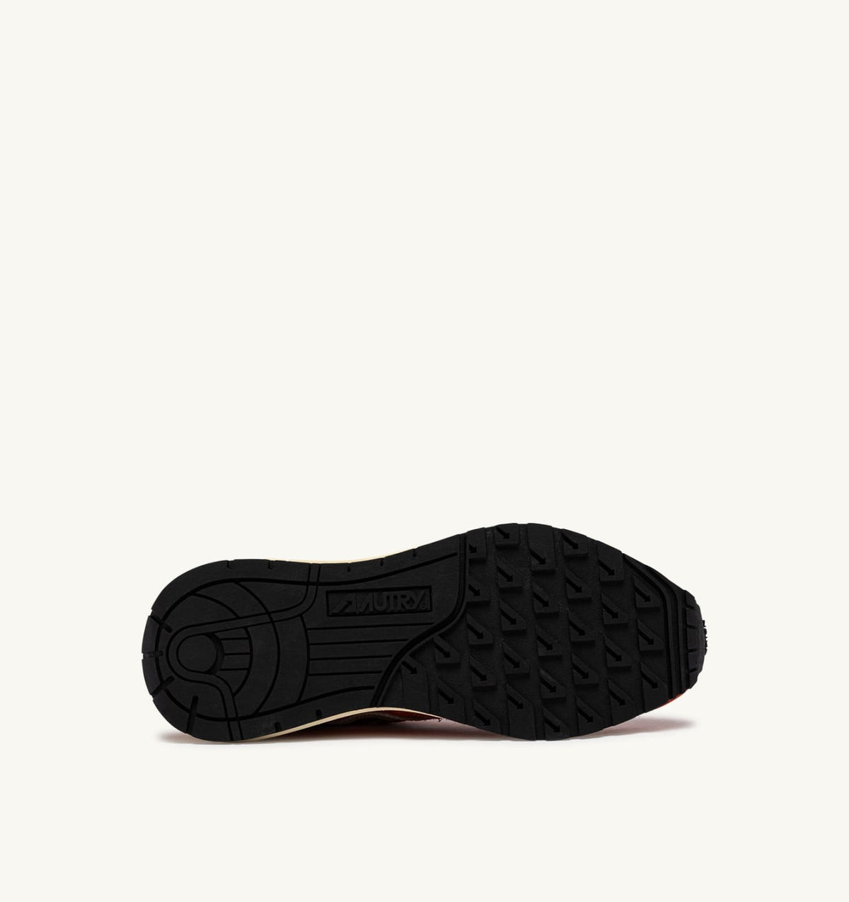 AUTRY REELWIND LOW SNEAKERS IN WHITE AND ORANGE RUST NYLON AND SUEDE