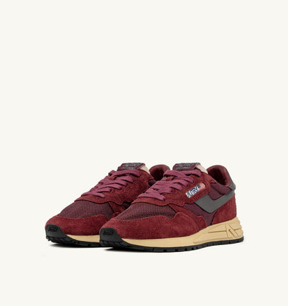 AUTRY REELWIND LOW SNEAKERS IN NYLON SUEDE AND LEATHER COLOR ROUNGE AND CORDOVAN