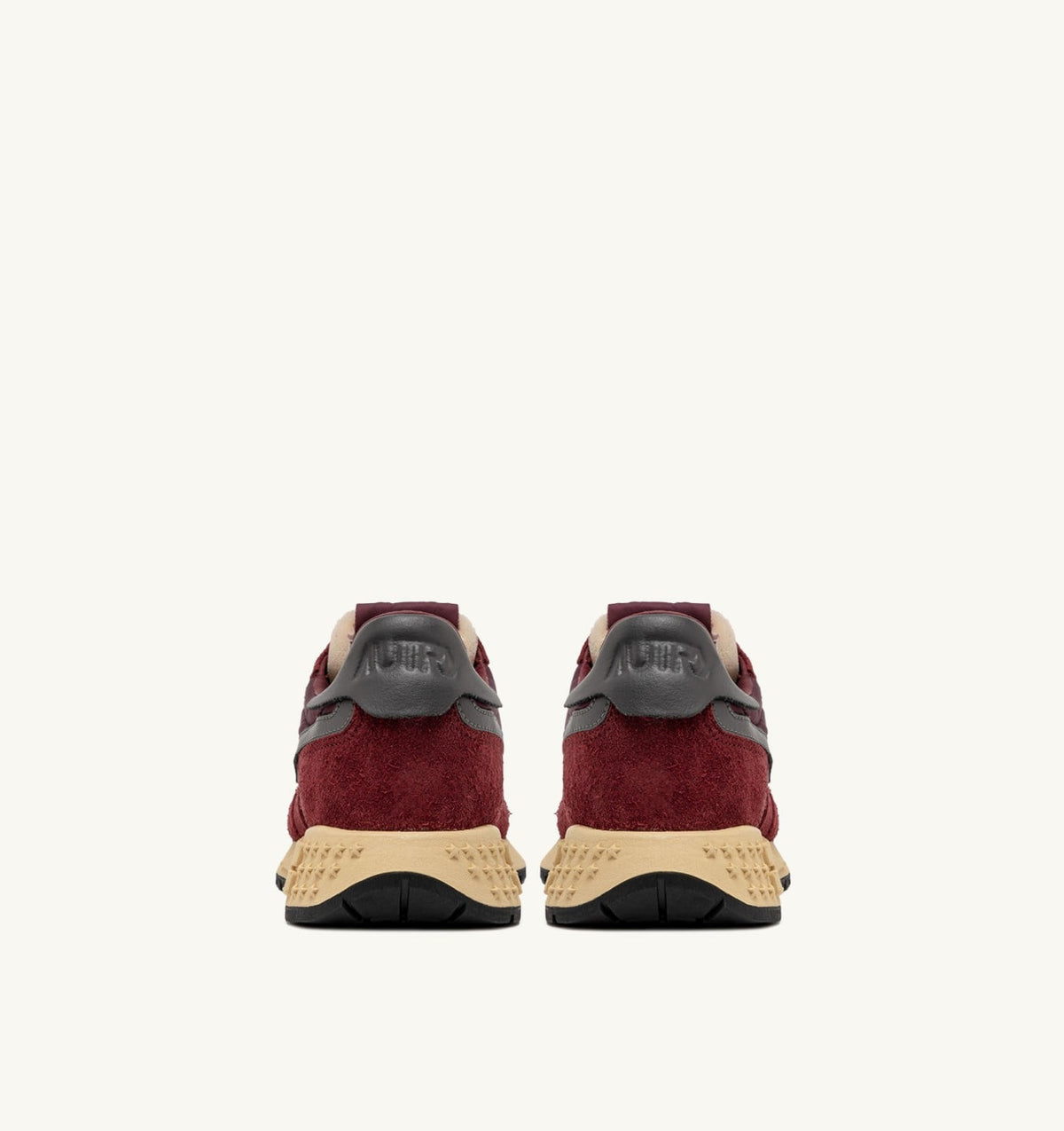 AUTRY REELWIND LOW SNEAKERS IN NYLON SUEDE AND LEATHER COLOR ROUNGE AND CORDOVAN