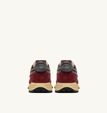 AUTRY REELWIND LOW SNEAKERS IN NYLON SUEDE AND LEATHER COLOR ROUNGE AND CORDOVAN