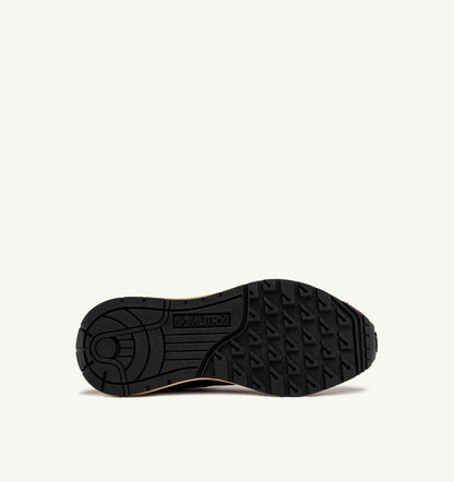 AUTRY REELWIND LOW SNEAKERS IN NYLON SUEDE AND LEATHER COLOR ROUNGE AND CORDOVAN