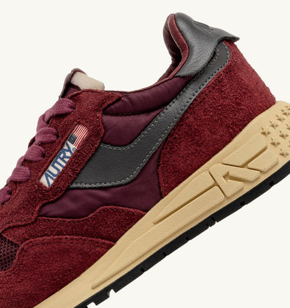 AUTRY REELWIND LOW SNEAKERS IN NYLON SUEDE AND LEATHER COLOR ROUNGE AND CORDOVAN