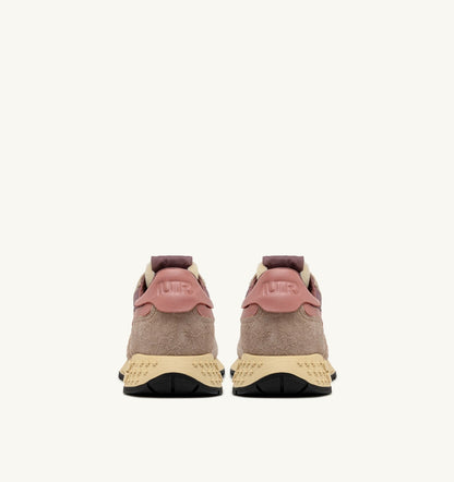 AUTRY REELWIND LOW SNEAKERS IN NYLON SUEDE AND LEATHER COLOR ROSE AND DESERT SAND