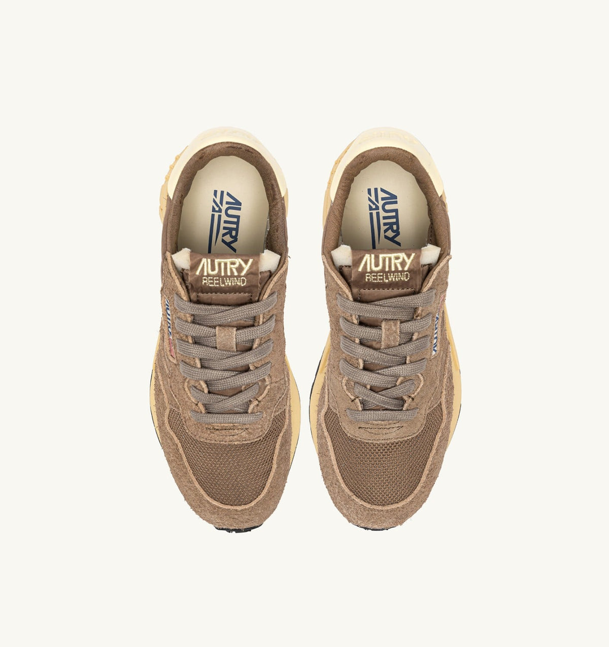 AUTRY REELWIND LOW SNEAKERS IN CROC AND RUTABAGA NYLON AND SUEDE