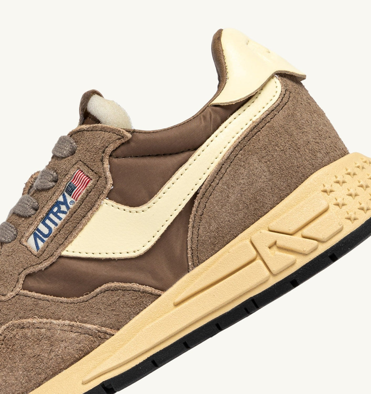 AUTRY REELWIND LOW SNEAKERS IN CROC AND RUTABAGA NYLON AND SUEDE