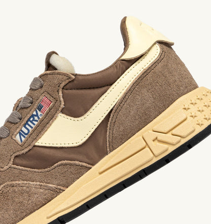 AUTRY REELWIND LOW SNEAKERS IN CROC AND RUTABAGA NYLON AND SUEDE
