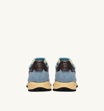 AUTRY REELWIND LOW SNEAKERS IN FORGET ME NOT AND BRACKEN NYLON AND SUEDE