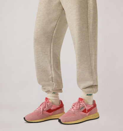 AUTRY REELWIND LOW SNEAKERS IN PINK CHERUB AND FLAME SCARLET NYLON AND SUEDE
