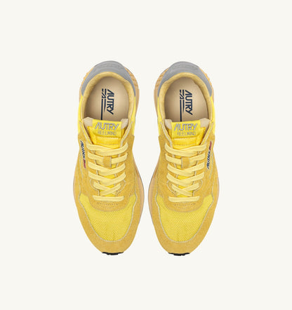 AUTRY REELWIND LOW SNEAKERS IN POPCORN AND VAPOR NYLON AND SUEDE