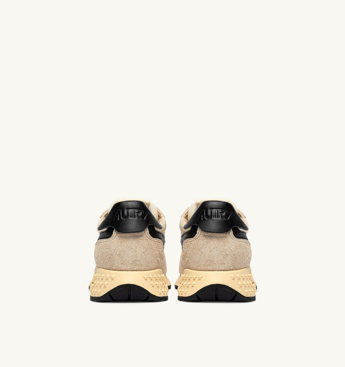AUTRY REELWIND LOW SNEAKERS IN ECRU AND BLACK NYLON AND SUEDE