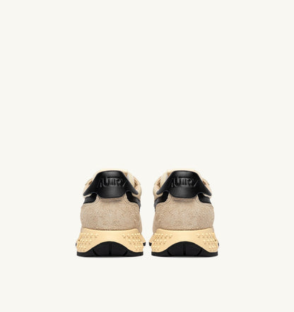 AUTRY REELWIND LOW SNEAKERS IN ECRU AND BLACK NYLON AND SUEDE