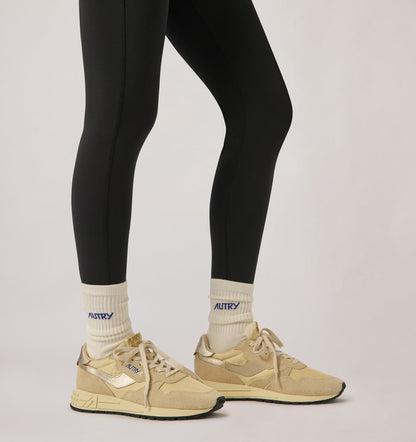 AUTRY REELWIND LOW SNEAKERS IN ECRU AND PLATINUM NYLON AND SUEDE