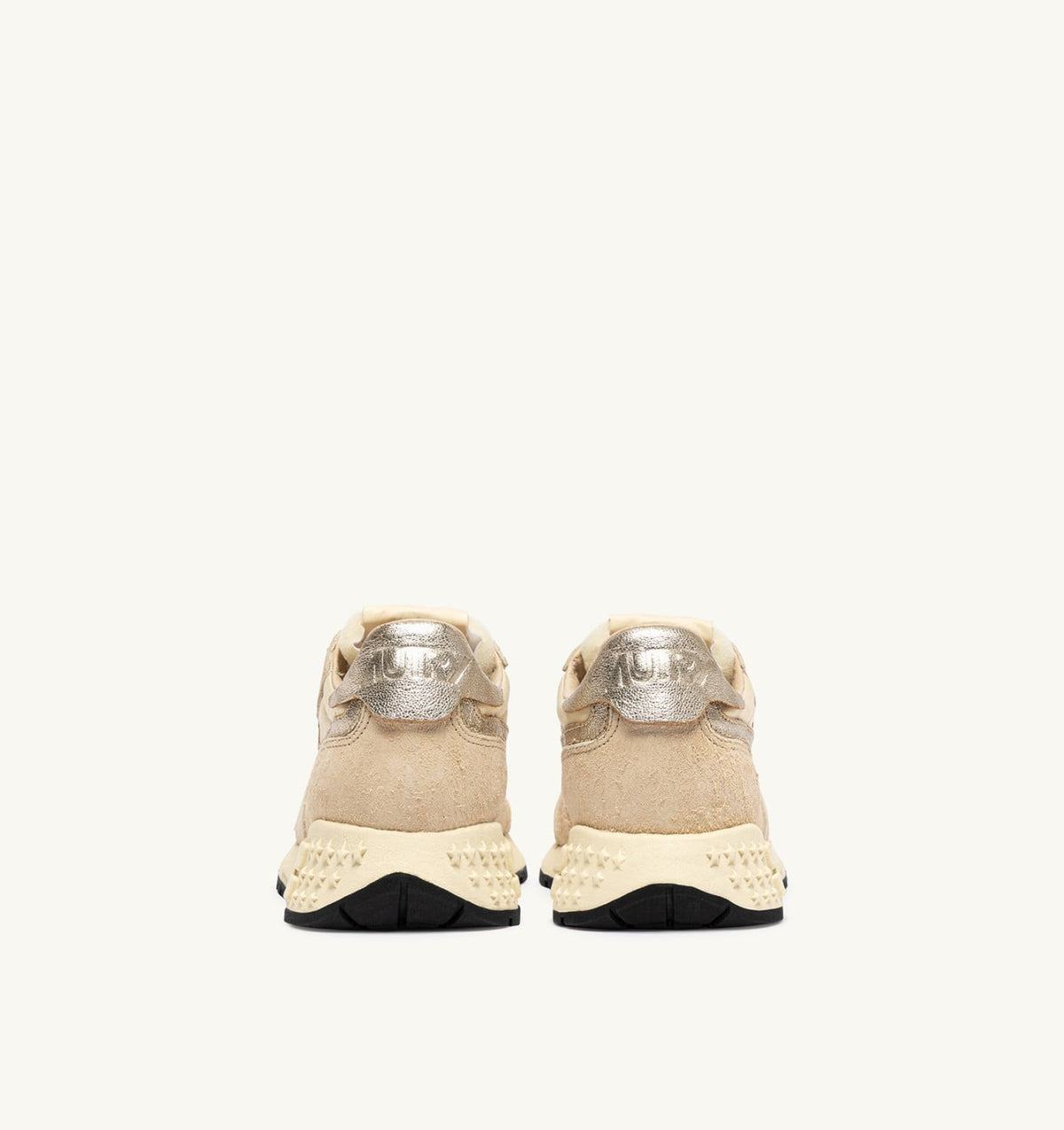 AUTRY REELWIND LOW SNEAKERS IN ECRU AND PLATINUM NYLON AND SUEDE