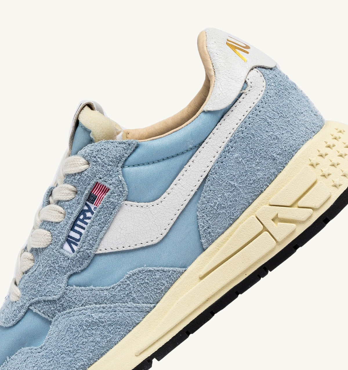 AUTRY REELWIND LOW SNEAKERS IN CELESTIAL BLUE NYLON AND SUEDE
