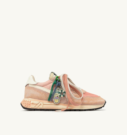 AUTRY REELWIND SUPER VINTAGE SNEAKERS IN WHITE AND PINK SUEDE AND NYLON