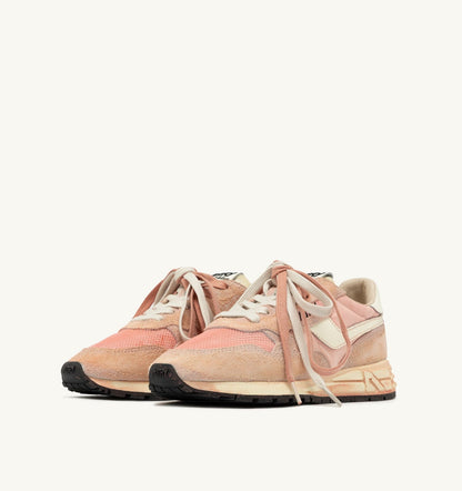 AUTRY REELWIND SUPER VINTAGE SNEAKERS IN WHITE AND PINK SUEDE AND NYLON