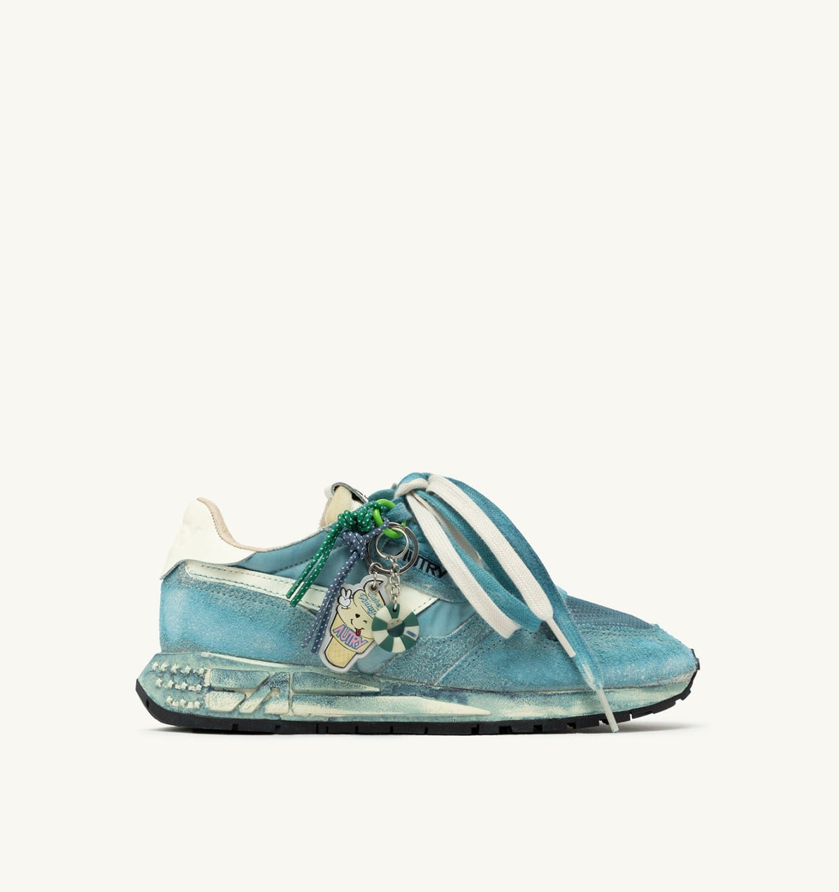 AUTRY REELWIND SUPER VINTAGE SNEAKERS IN WHITE AND SPACE SUEDE AND NYLON