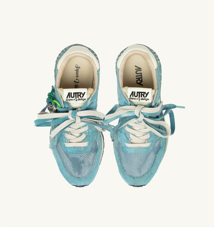AUTRY REELWIND SUPER VINTAGE SNEAKERS IN WHITE AND SPACE SUEDE AND NYLON