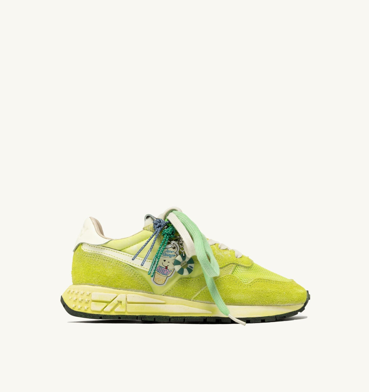 AUTRY REELWIND SUPER VINTAGE SNEAKERS IN WHITE AND ELECTRIC SUEDE AND NYLON