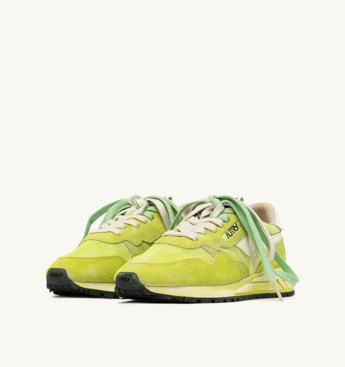 AUTRY REELWIND SUPER VINTAGE SNEAKERS IN WHITE AND ELECTRIC SUEDE AND NYLON