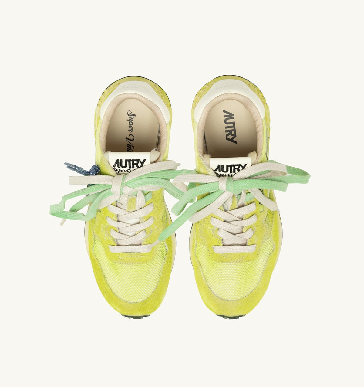 AUTRY REELWIND SUPER VINTAGE SNEAKERS IN WHITE AND ELECTRIC SUEDE AND NYLON