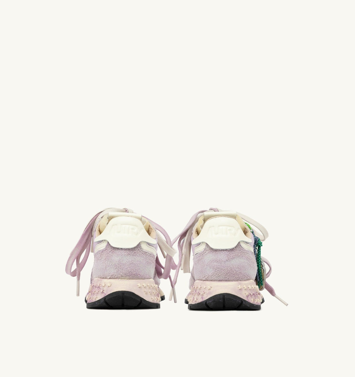 AUTRY REELWIND SUPER VINTAGE SNEAKERS IN WHITE AND LILAC SUEDE AND NYLON
