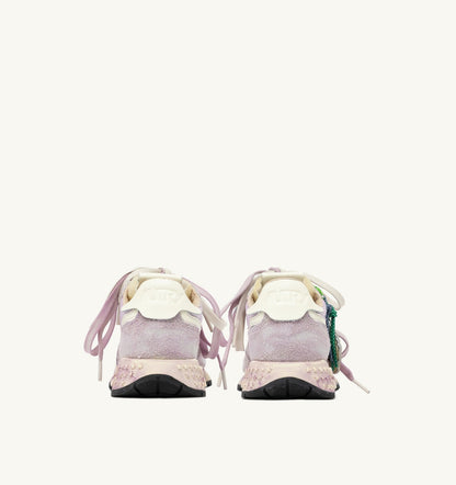 AUTRY REELWIND SUPER VINTAGE SNEAKERS IN WHITE AND LILAC SUEDE AND NYLON
