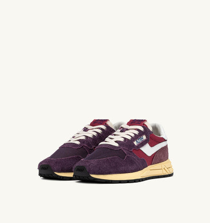AUTRY REELWIND LOW SNEAKERS IN AMARONE AND PLUM NYLON AND SUEDE