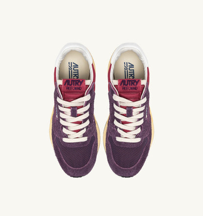 AUTRY REELWIND LOW SNEAKERS IN AMARONE AND PLUM NYLON AND SUEDE