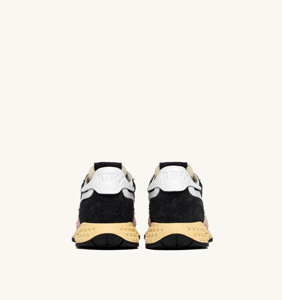 AUTRY REELWIND LOW SNEAKERS IN BLACK AND ROSA NYLON AND SUEDE