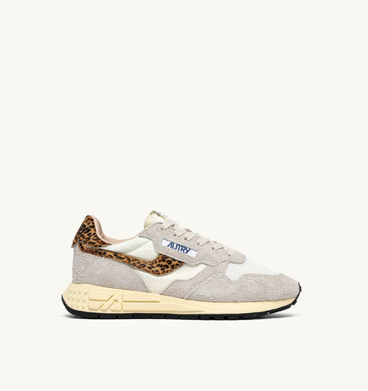 AUTRY REELWIND LOW SNEAKERS IN NYLON AND SUEDE COLOR WHITE AND LEOPARD