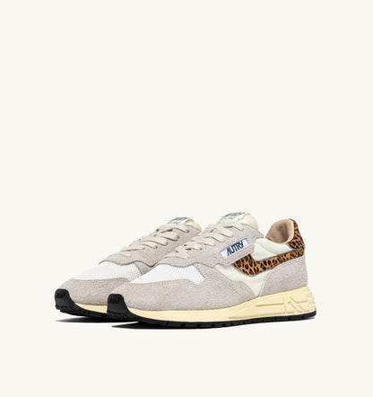 AUTRY REELWIND LOW SNEAKERS IN NYLON AND SUEDE COLOR WHITE AND LEOPARD