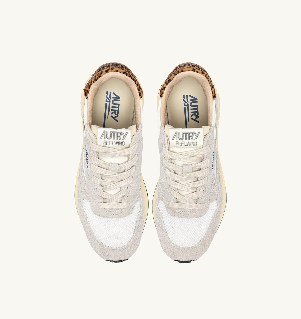 AUTRY REELWIND LOW SNEAKERS IN NYLON AND SUEDE COLOR WHITE AND LEOPARD