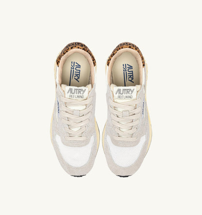 AUTRY REELWIND LOW SNEAKERS IN NYLON AND SUEDE COLOR WHITE AND LEOPARD