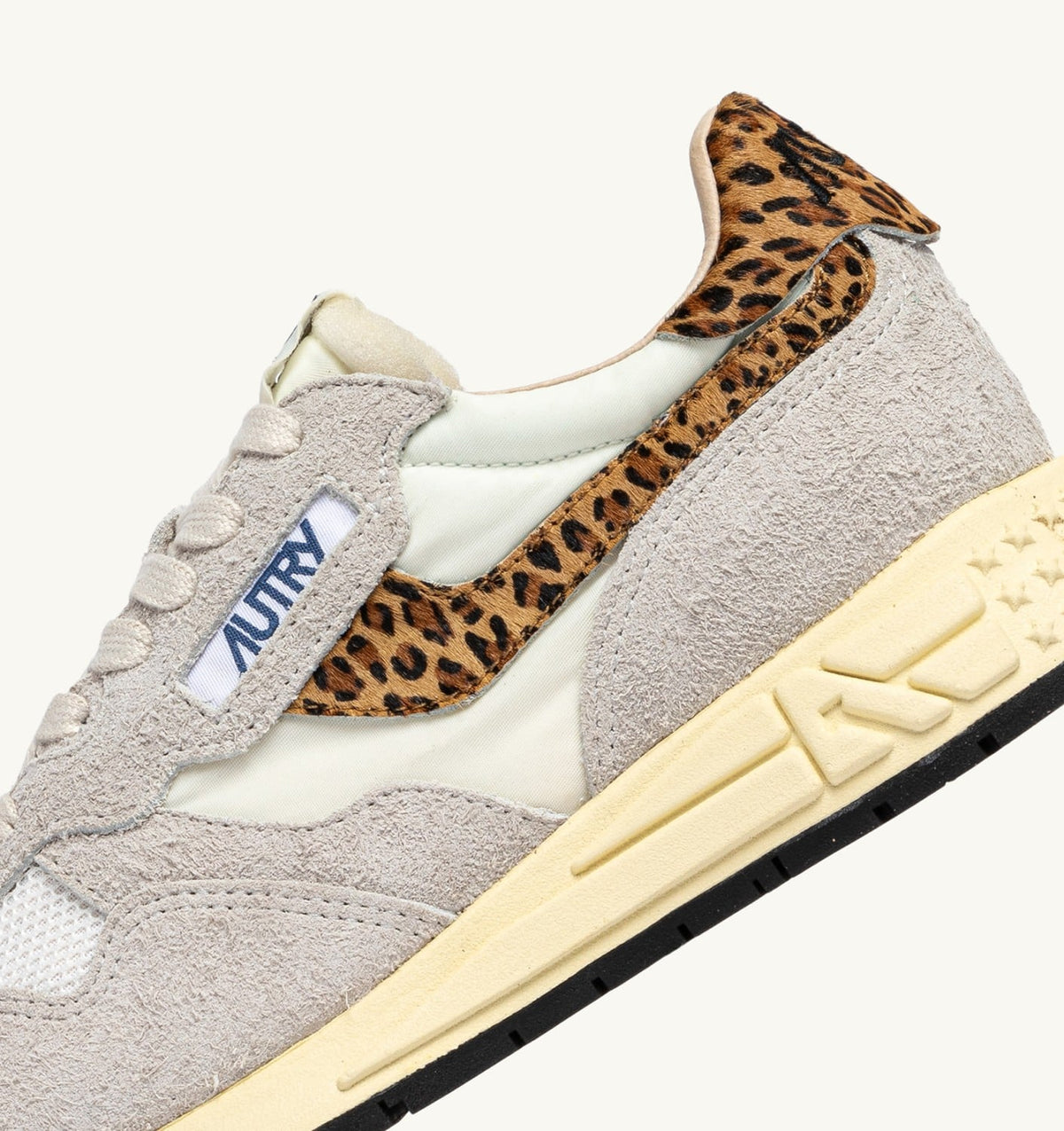 AUTRY REELWIND LOW SNEAKERS IN NYLON AND SUEDE COLOR WHITE AND LEOPARD