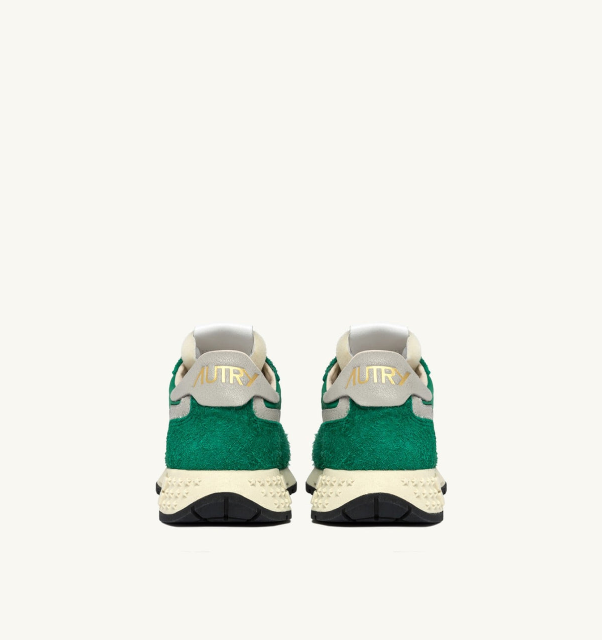 AUTRY REELWIND LOW SNEAKERS IN GREEN NYLON AND SUEDE