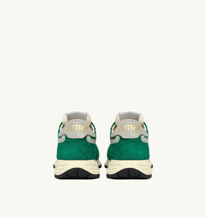 AUTRY REELWIND LOW SNEAKERS IN GREEN NYLON AND SUEDE